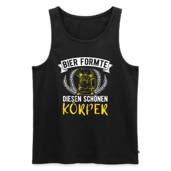 Boire de la bière Fête de la bière Boire de l’alcool - Débardeur bio Premium Homme - noir - Devant - AI Model Male 178 light (178cm)
