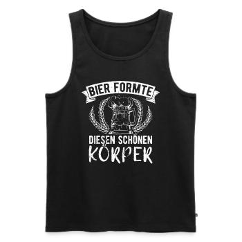 bière boire de la bière plaisir boire fête houblon alcool t - Débardeur bio Premium Homme - noir - Devant - Michal (187cm)