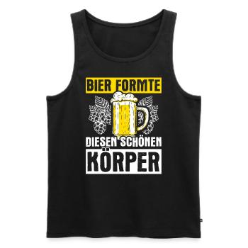 bière boire de la bière plaisir boire fête houblon alcool t - Débardeur bio Premium Homme - noir - Devant - Michal (187cm)