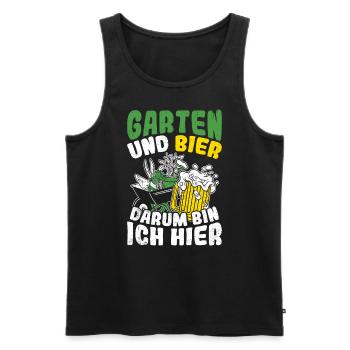 gardener beer drinking beer beer beer pong hops booze - Men's Premium Organic Tank Top - black - Front - Michal (187cm)