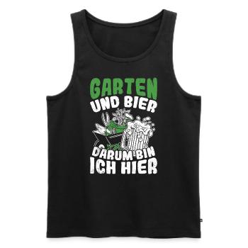 Jardinier Bière Boire Bière Plaisir Boire Tour Buveur de Bière - Débardeur bio Premium Homme - noir - Devant - Michal (187cm)