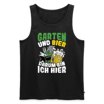 gardener beer drinking beer beer beer pong hops booze - Men's Premium Organic Tank Top - black - Front - Michal (187cm)