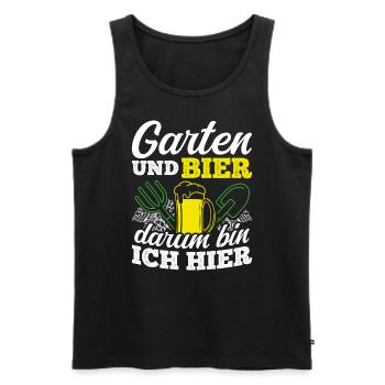 gardener beer drinking beer beer beer pong hops booze - Men's Premium Organic Tank Top - black - Front - Michal (187cm)