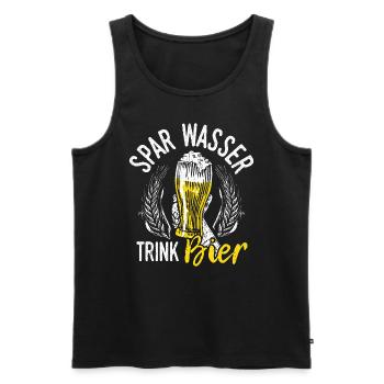 Spar Water Drink Beer Beer Pong Hops Booze Trin - Men's Premium Organic Tank Top - black - Front - Michal (187cm)
