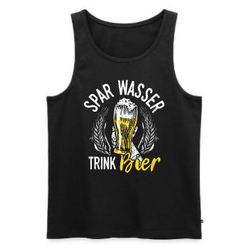 Spar Water Drink Beer Beer Pong Hops Booze Trin - Men's Premium Organic Tank Top - black - Front - Michal (187cm)