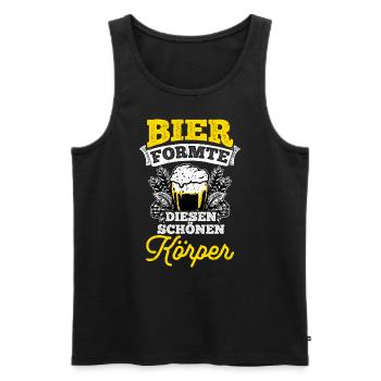 Bier Formte Diesen Schönen Körper Saufen Party Bie - Männer Premium Bio Tank Top - Schwarz - Vorne - AI Model Male 178 light (178cm)