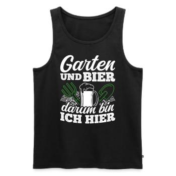 Jardinier Bière Boire Bière Plaisir Boire Tour Buveur de Bière - Débardeur bio Premium Homme - noir - Devant - Michal (187cm)