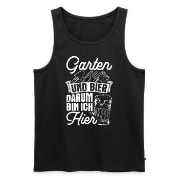 Jardinier Bière Boire Bière Plaisir Boire Tour Buveur de Bière - Débardeur bio Premium Homme - noir - Devant - Michal (187cm)
