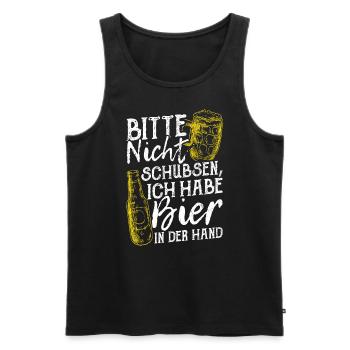 Bière Boire Bière S’amuser Pub Houblon Boire Boire - Débardeur bio Premium Homme - noir - Devant - Michal (187cm)