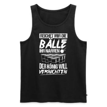 Hands me the balls, you fools, beerpong, hops, S - Men's Premium Organic Tank Top - black - Front - Michal (187cm)