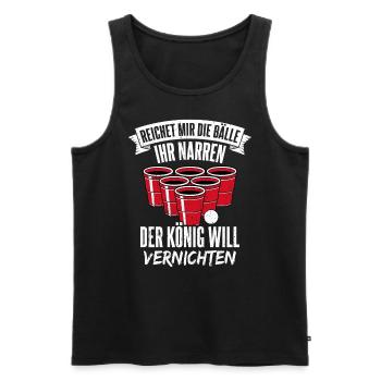 Hands me the balls, you fools, beerpong, hops, S - Men's Premium Organic Tank Top - black - Front - Michal (187cm)