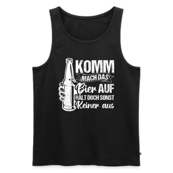 Come on, open the beer, but no one else can stand it - Men's Premium Organic Tank Top - black - Front - AI Model Male 178 light (178cm)