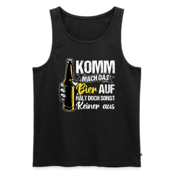 Come on, open the beer, but no one else can stand it - Men's Premium Organic Tank Top - black - Front - AI Model Male 178 light (178cm)