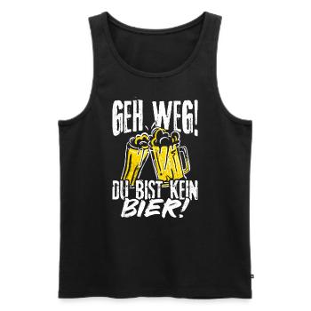 Go away you're not a beer pub hops booze tri - Men's Premium Organic Tank Top - black - Front - Michal (187cm)
