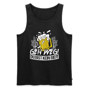 Go away you're not a beer pub hops booze tri - Men's Premium Organic Tank Top - black - Front - Michal (187cm)
