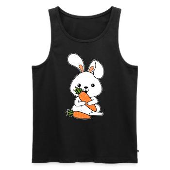 Hase Gemüse Karotte Ostern Geschenk Hase Kanninche - Männer Premium Bio Tank Top - Schwarz - Vorne - Michal (187cm)