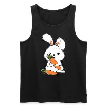 Lapin Légume Carotte Cadeau de lapin de Pâques - Débardeur bio Premium Homme - noir - Devant - Michal (187cm)