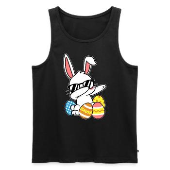 Dabbing Osterhase Ostern - Männer Premium Bio Tank Top - Schwarz - Vorne - Michal (187cm)