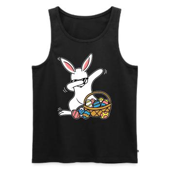 Dabbing Osterhase Ostern Hase - Männer Premium Bio Tank Top - Schwarz - Vorne - Michal (187cm)