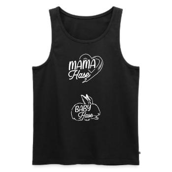 Maman Lapin Bébé Lapin Naissance Cadeau de Grossesse - Débardeur bio Premium Homme - noir - Devant - Michal (187cm)