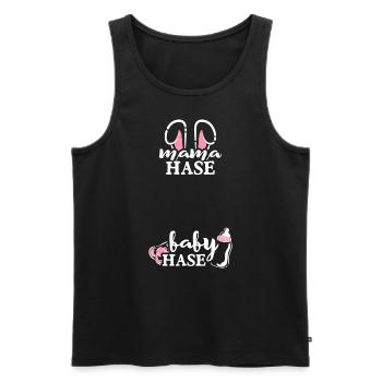 Maman Lapin Bébé Lapin Naissance Grossesse Devenir - Débardeur bio Premium Homme - noir - Devant - AI Model Male 178 light (178cm)