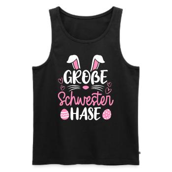 Grande soeur lapin de Pâques lapin famille Pâques Ges - Débardeur bio Premium Homme - noir - Devant - Michal (187cm)