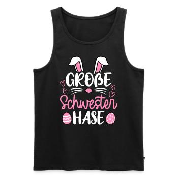 Grande soeur lapin de Pâques lapin famille Pâques Ges - Débardeur bio Premium Homme - noir - Devant - Michal (187cm)
