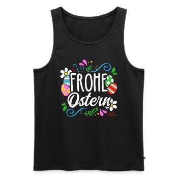 Frohe Ostern - Männer Premium Bio Tank Top - Schwarz - Vorne - Michal (187cm)