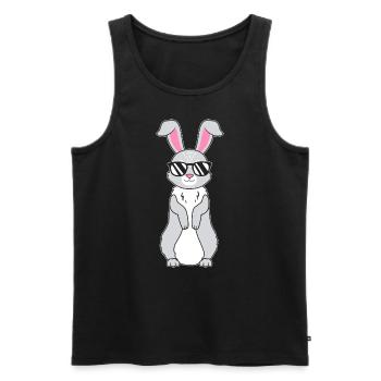 Cooler Hase mit Sonnenbrille Kanninchen Hasen Lieb - Männer Premium Bio Tank Top - Schwarz - Vorne - AI Model Male 178 light (178cm)