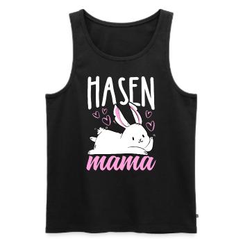 Maman Lapin Cadeau Lapins de Pâques Maman - Débardeur bio Premium Homme - noir - Devant - AI Model Male 178 light (178cm)