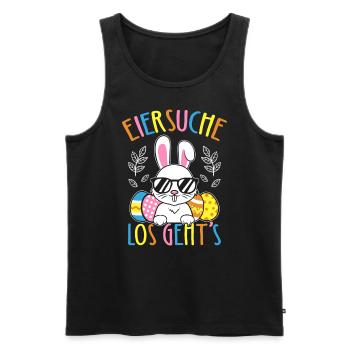 Eiersuche Los Geht’s Ostern Osterhase Ostereier - Männer Premium Bio Tank Top - Schwarz - Vorne - AI Model Male 178 light (178cm)