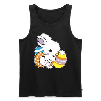 Osterhase Bemalt Ostereiger Eierbemalen Eiersuche - Männer Premium Bio Tank Top - Schwarz - Vorne - AI Model Male 178 light (178cm)
