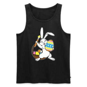 Lapin de Pâques peint Ostereiger Oeuf Peinture Ostergesch - Débardeur bio Premium Homme - noir - Devant - Michal (187cm)
