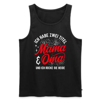 Fête des mères Meilleure maman Maman Cadeau Famille Darling - Débardeur bio Premium Homme - noir - Devant - Michal (187cm)