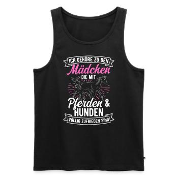 Me who are completely satisfied with horses & dogs - Men's Premium Organic Tank Top - black - Front - AI Model Male 178 light (178cm)