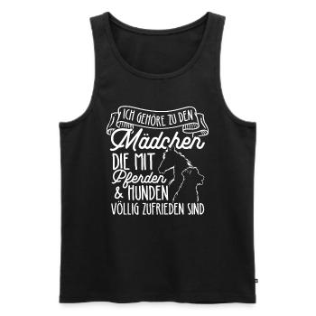 Me who are completely satisfied with horses & dogs - Men's Premium Organic Tank Top - black - Front - AI Model Male 178 light (178cm)