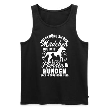 Me who are completely satisfied with horses & dogs - Men's Premium Organic Tank Top - black - Front - AI Model Male 178 light (178cm)