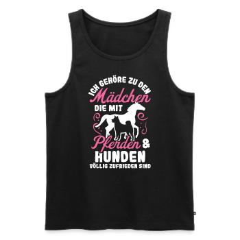 Me who are completely satisfied with horses & dogs - Men's Premium Organic Tank Top - black - Front - AI Model Male 178 light (178cm)