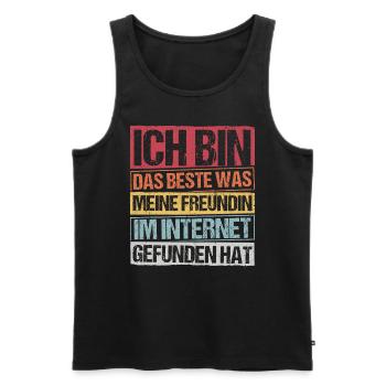 Internet Date Dating Fun Girlfriend Relationship Couple K - Men's Premium Organic Tank Top - black - Front - Michal (187cm)