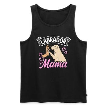 Labrador Maman chien Chien Maman Aller Se promener Favori - Débardeur bio Premium Homme - noir - Devant - AI Model Male 178 light (178cm)