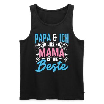 Papa et moi sommes d’accord pour dire que maman est la meilleure chérie - Débardeur bio Premium Homme - noir - Devant - Michal (187cm)