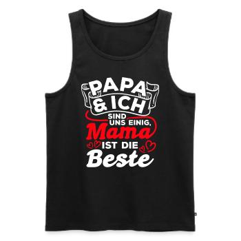 Papa et moi sommes d’accord que maman est la meilleure maman - Débardeur bio Premium Homme - noir - Devant - Michal (187cm)
