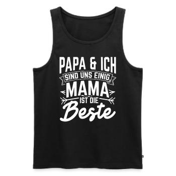 Papa et moi sommes d’accord pour dire que maman est la meilleure chérie - Débardeur bio Premium Homme - noir - Devant - Michal (187cm)