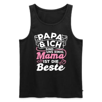 Papa et moi sommes d’accord pour dire que maman est la meilleure chérie - Débardeur bio Premium Homme - noir - Devant - Michal (187cm)