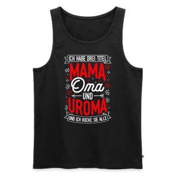 J’ai trois titres Mom, Grandma & Great-Grandma And I Rock - Débardeur bio Premium Homme - noir - Devant - AI Model Male 178 light (178cm)