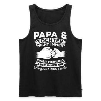 Papa et fille ne sont pas toujours d’accord cœur et fille - Débardeur bio Premium Homme - noir - Devant - Michal (187cm)
