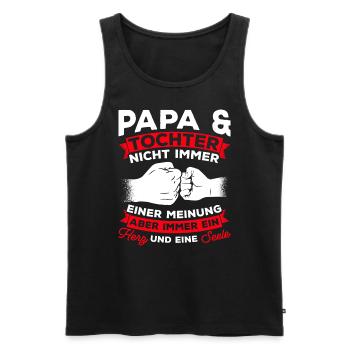 Papa et fille ne sont pas toujours d’accord cœur et fille - Débardeur bio Premium Homme - noir - Devant - Michal (187cm)