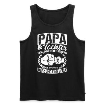 Papa et fille ne sont pas toujours d’accord cœur et fille - Débardeur bio Premium Homme - noir - Devant - Michal (187cm)