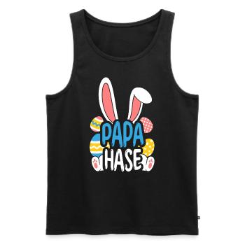 Papa Lapin Cadeau de Fête des Pères Lapin de Pâques Papa - Débardeur bio Premium Homme - noir - Devant - AI Model Male 178 light (178cm)