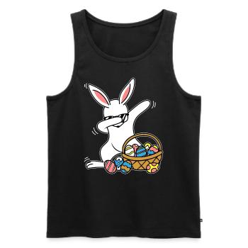 Dabbing Osterhase Ostern Hase - Männer Premium Bio Tank Top - Schwarz - Vorne - Michal (187cm)